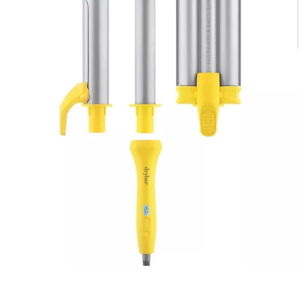 Drybar Yellow and Silver Curling Iron Set